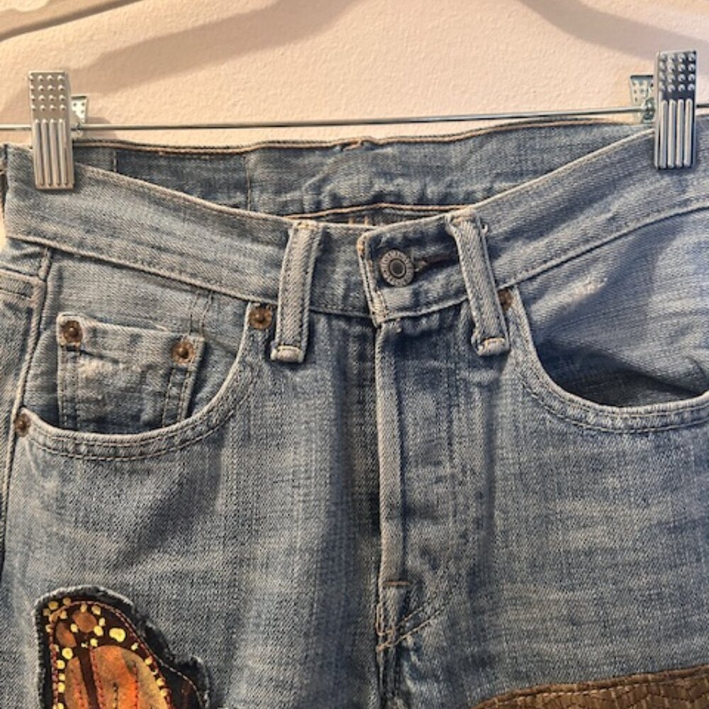 Free People Levi's RIALTO Jean Project The Evie Patchwork Butterfly Jean NEW 26 - Picture 4 of 16